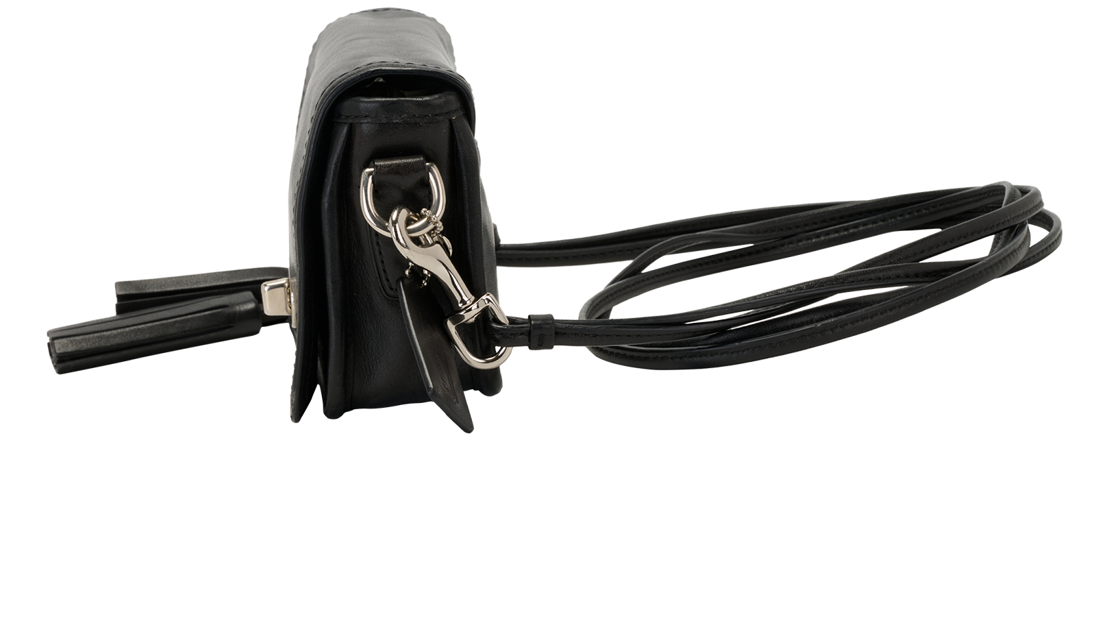 Vintage Penny Crossbody, &pound;90, Handbags, Black, Leather, Bottom view